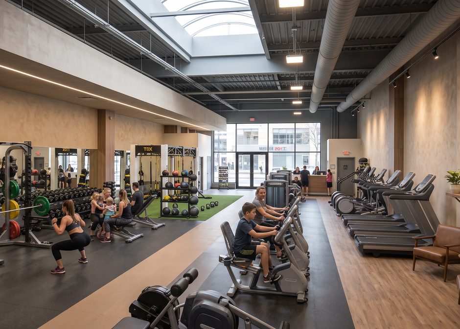 Leasing van fitnessuitrusting — moderne sportzaal