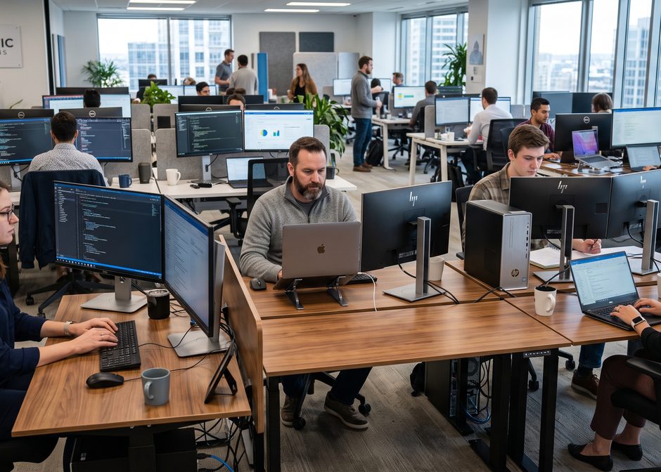 IT- en kantoorleasing — kantoor met computers